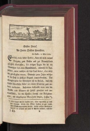 Erster Brief. An Herrn Doktor Forestier.