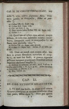 Cap. XI. De Cibo Veterum Graecorum – Cap. XII. De Potu