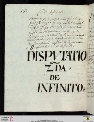 Disputatio 2da De infinito