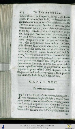 Caput XXXI - XXXVI