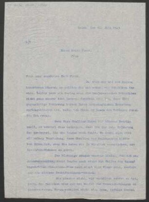 Brief an Fritz Fleck : 21.07.1913