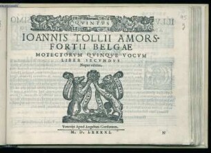 Jan Tollius: Motectorum quinque vocum liber secundus ... Quintus
