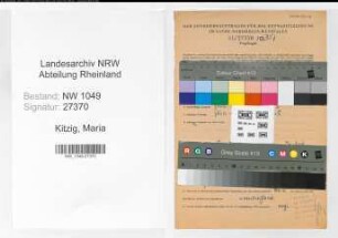 Entnazifizierung Maria Kitzig , geb. 26.09.1895 (Musiklehrerin)