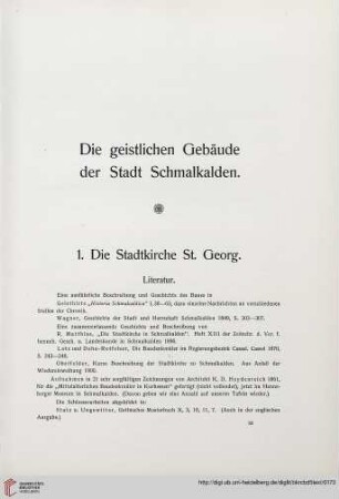 Die geistlichen Gebäude der Stadt Schmalkalden