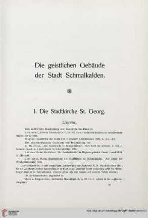 Die geistlichen Gebäude der Stadt Schmalkalden