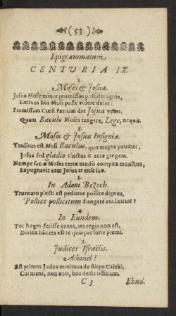 Epigrammatum Centuria IX.