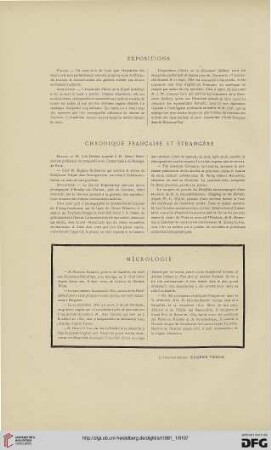 Chronique française et étrangère