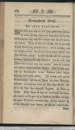 Neunzehnter Brief. An eben denselben