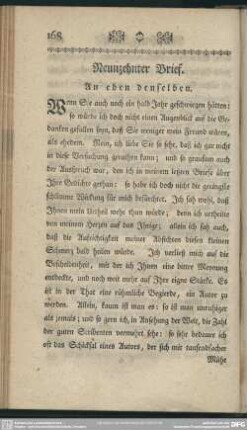 Neunzehnter Brief. An eben denselben