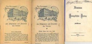 Statuten des Evangelischen Vereins und Mitteilungen des Evangelischen Vereinshauses