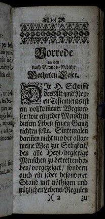 Vorrede an den nach Stands-Gebühr Geehrten Leser.