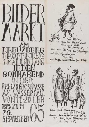 Ausstellungsplakat "Bilder-Markt am Kreuzberg", 1965