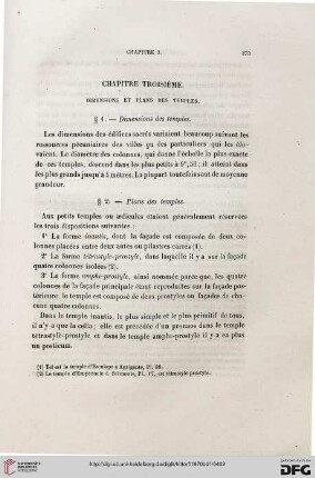 Chapitre troisième. Dimensions et plans des temples