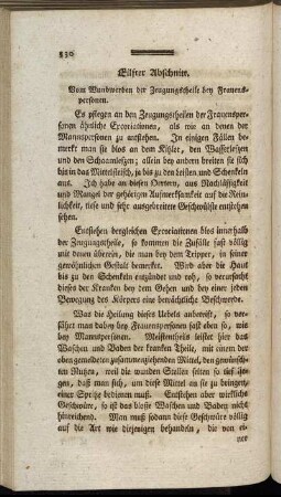 Eilfter Abschnitt. Vom Wundwerden der Zeugungstheile bey Frauenspersonen.