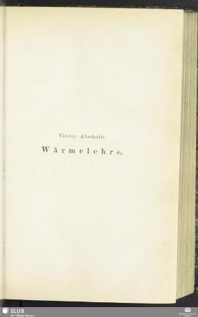 Vierter Abschnitt. Wärmelehre
