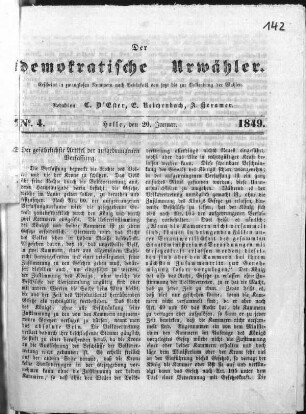 Der demokratische Urwähler.N[umer]o 4 (Sammlung Friedlaender)