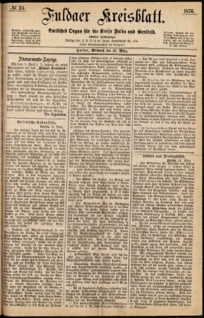 Ausgabe vom Mittwoch, den 22. März 1876.