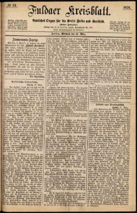Ausgabe vom Mittwoch, den 22. März 1876.