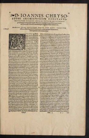 D. Ioannis Chrysostomi Archiepiscopi Constantinopolitani Homiliae LXXX. Ad Populum Antiochenum potissimum habitae ...