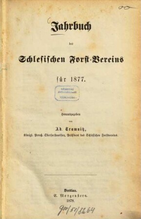 Jahrbuch des Schlesischen Forstvereins. 1877, 1877 (1878)