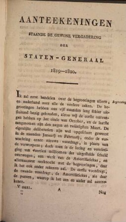 Bijdragen tot de huishouding van staat in het Koninkrijk der Nederlanden, 5. 1820