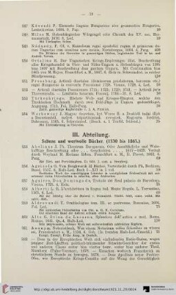 III. Abteilung: Seltene und wertvolle Bücher (Nr. 255-474)