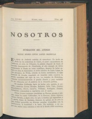 Fundación del Ateneo : Guido Spano - Lucio Lopez-Mansilla