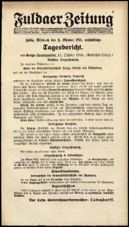 Ausgabe vom Mittwoch, den 11. Oktober 1916.