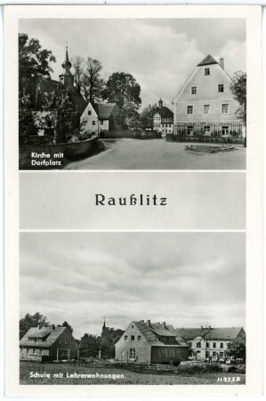 Raußlitz. Kirche und Schule