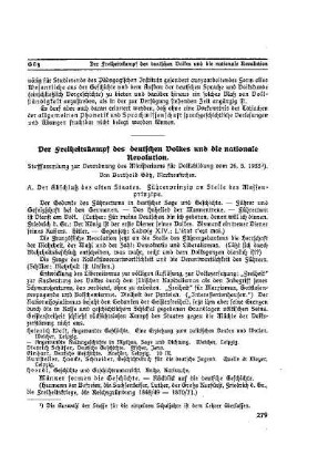 Der Freiheitskampf des deutschen Volkes und die nationale Revolution