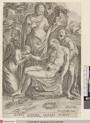 [Die Beweinung; The Lamentation; Le Corps du Christ (dont une des Maries baise la main); Mk. 15, 42-47]