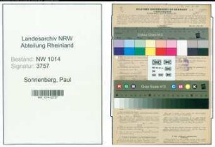 Entnazifizierung Paul Sonnenberg , geb. 04.12.1899 (Monteur)
