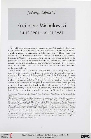 42: Kazimierz Michałowski : 14.12.1901-01.01.1981