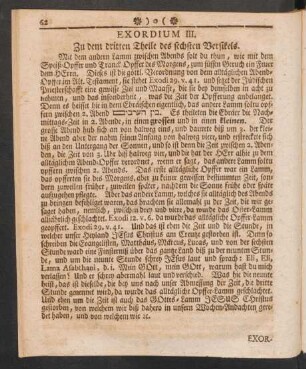 Exordium III. Zu dem dritten Theile des sechsten Versikels.