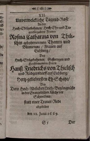 XII. Unverwelckliche Tugend-Rose