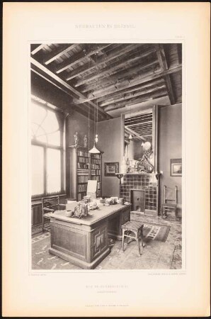 Wohnhaus, Rue de Ruysbroeck, Brüssel: Innenansicht Arbeitszimmer (aus: Moderne Städtebilder Abt. 1. Neubauten in Brüssel, 1900)