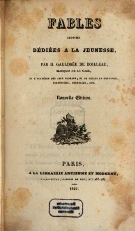 Fables choisies : dédiées à la jeunesse