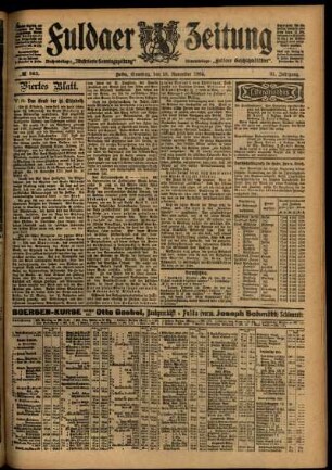 Vierte Ausgabe vom Samstag, den 19. November 1904.