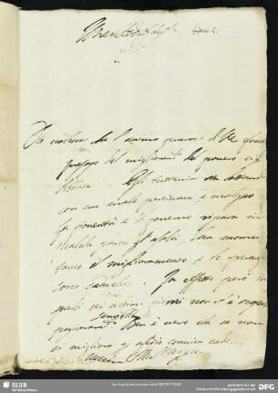 [Faszikel 5: Brief von Bernardo Trevisan vermutlich an ein Mitglied der Familie Renier]