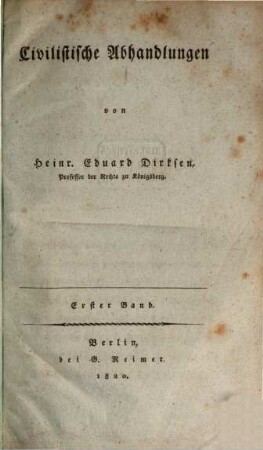 Civilistische Abhandlungen, 1
