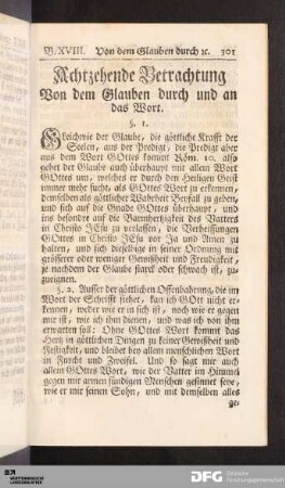 Achtzehende Betrachtung.