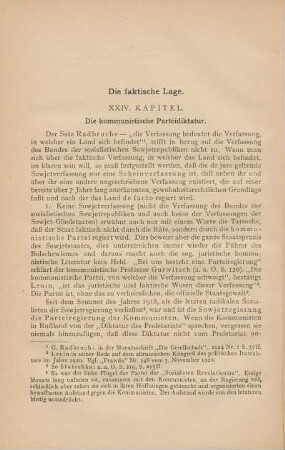 Die faktische Lage.