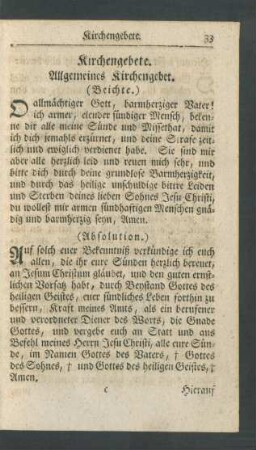 Kirchengebete.