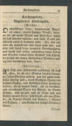 Kirchengebete.