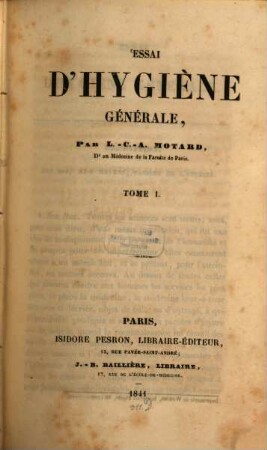 Essai d'hygiène générale, 1