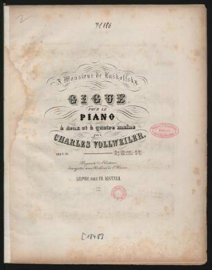 Gigue Pour Le Piano à deux et à quatre mains ; Oeuv. 23.