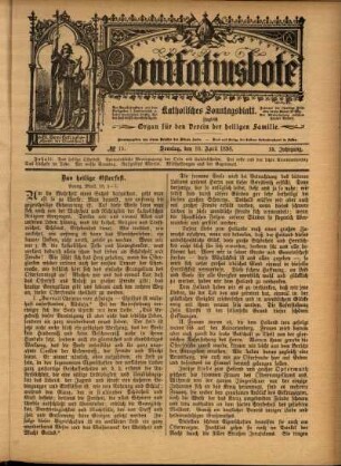 Erste Ausgabe vom Sonntag, den 10. April 1898.