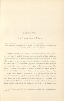 Capitolo primo. Da Sumatra a Nías