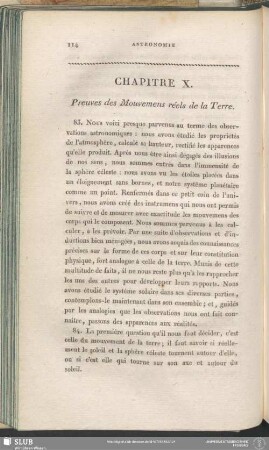 Chapitre X. Preuves des Mouvemens réels de la Terre