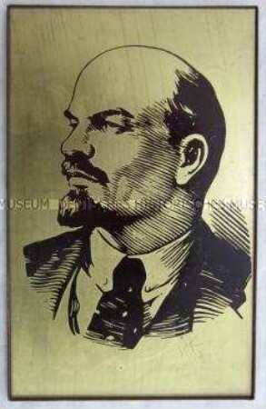 Wandbild mit Porträt von W.I.Lenin